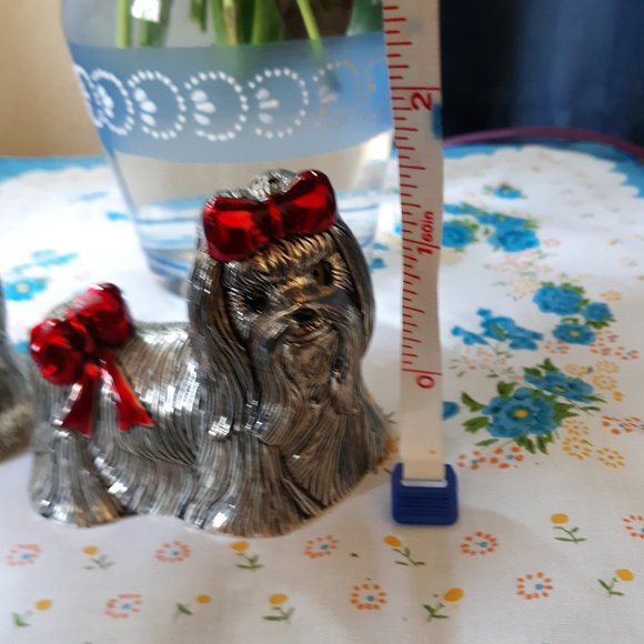 Silver plate Yorkie Salt & Pepper Shakers - Picture 6 of 10
